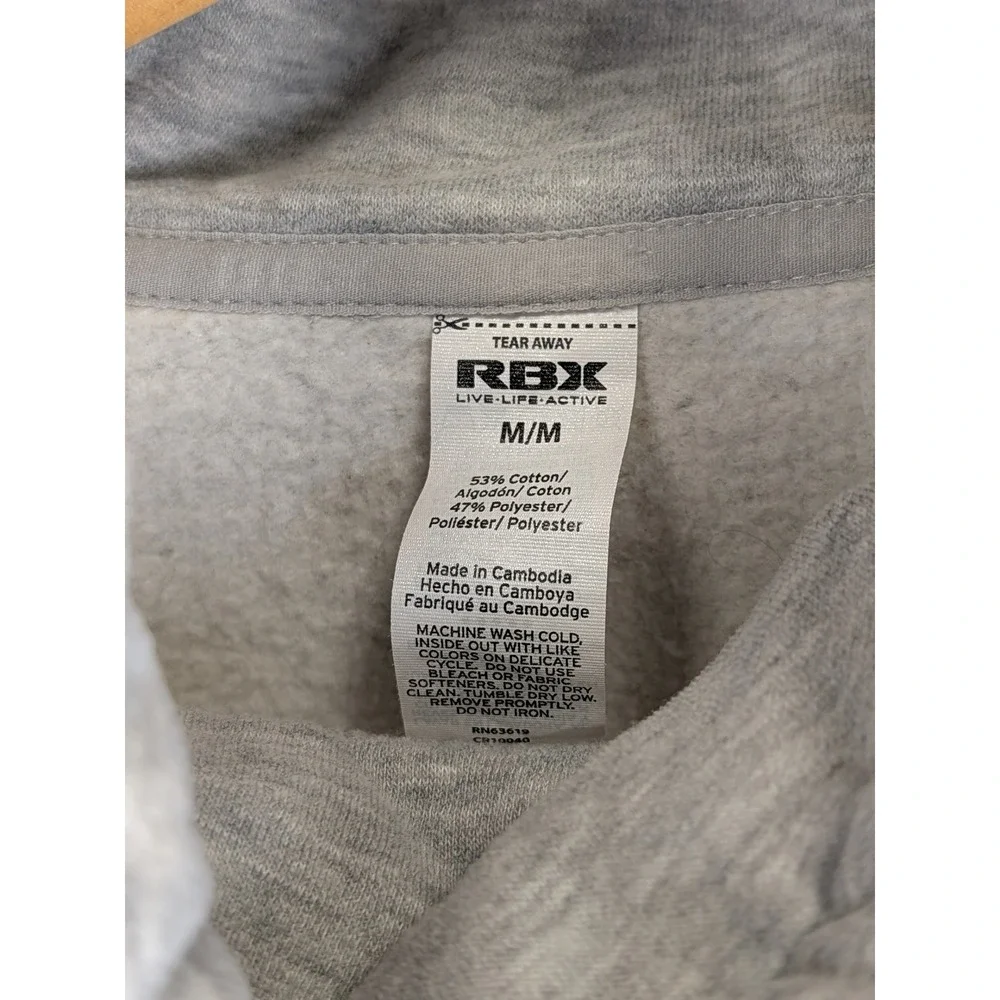 RBX Active Women Heather Gray Funnel Neck Fleece Pullover Sweatshirt Medium C148